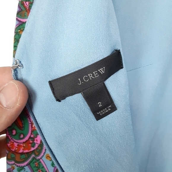J. Crew | Silk Paisley Flutter Sleeve Dress - Picture 5 of 6